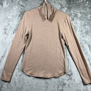 Babaton Long Sleeve Shirt Womens Sz Large Nude Turtleneck Everyday Soft Stretch